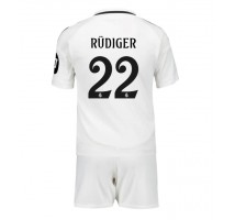 Real Madrid Antonio Rudiger #22 Koszulka Podstawowa dzieci 2024-25 Krótki Rękaw (+ krótkie spodenki)